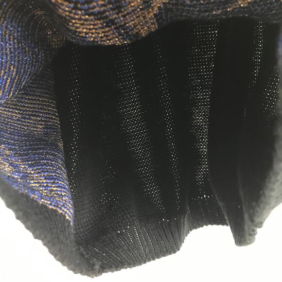 Vintage Metallic Knit Floral Rose Pullover Chunky Knit Holiday Sweater USA Made - Picture 7 of 8